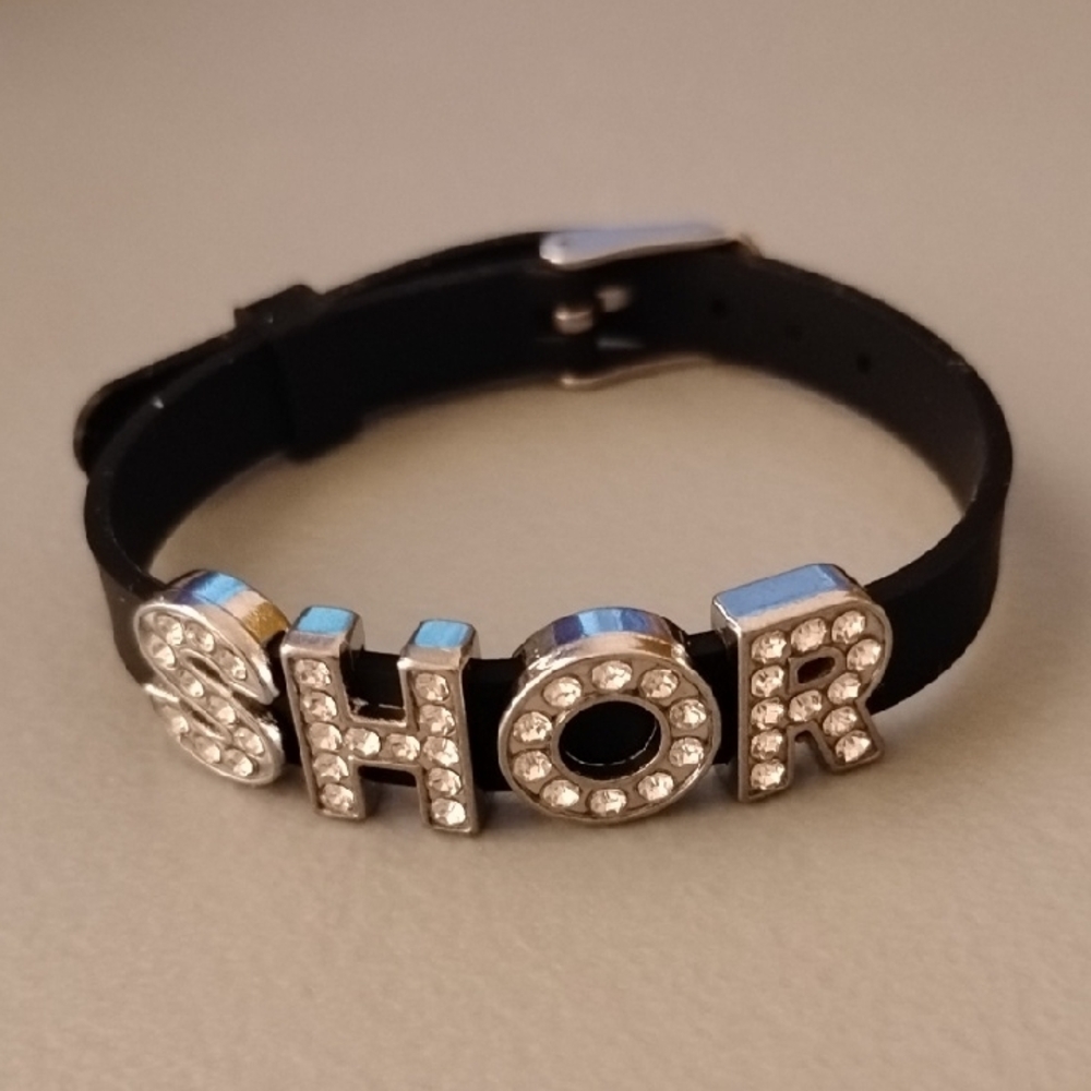 Fashion Jewelry Black Crystal Letter Bracelet